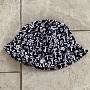 Urban Outfitters Black & White Mushroom Printed Bucket Hat